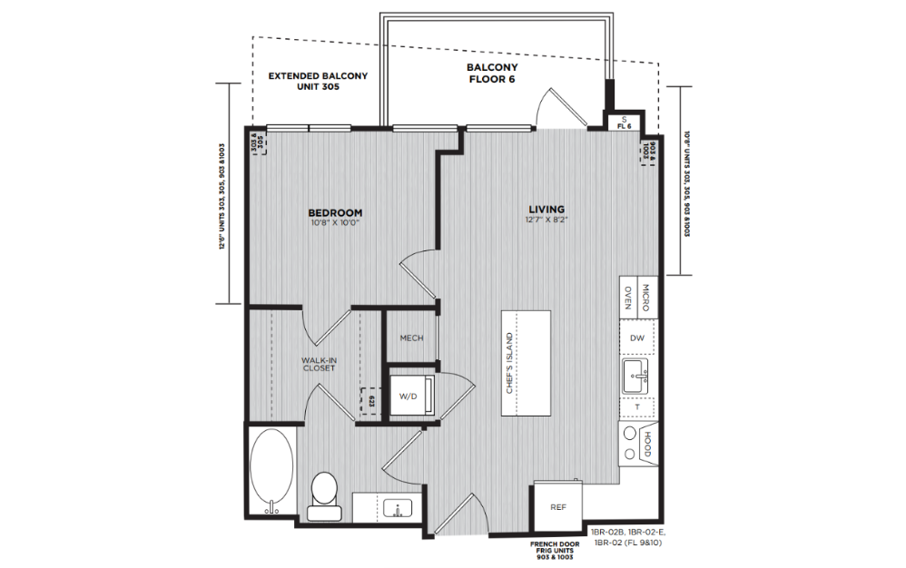 A2.1 - 1 bedroom floorplan layout with 1 bathroom and 632 square feet A2.1 - 1 bedroom floorplan layout with 1 bathroom and 632 square feet
