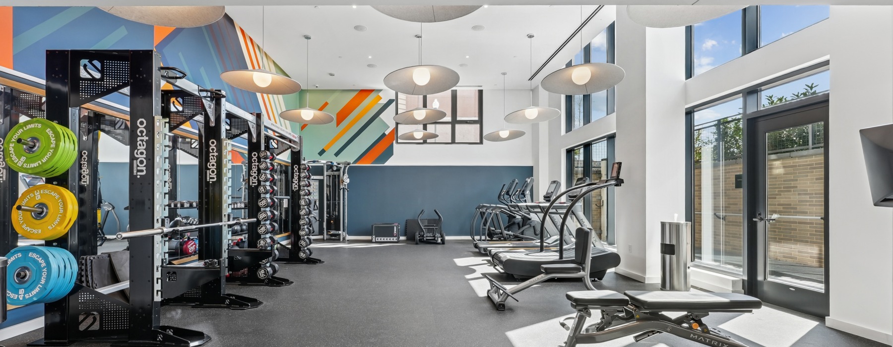 Fitness center with high-end exercise equipment
